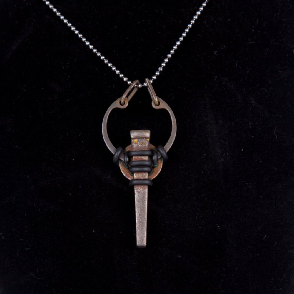 One of a Kind ART OF FACTORY Necklace Pendant with Nail Steampunk Punk Goth